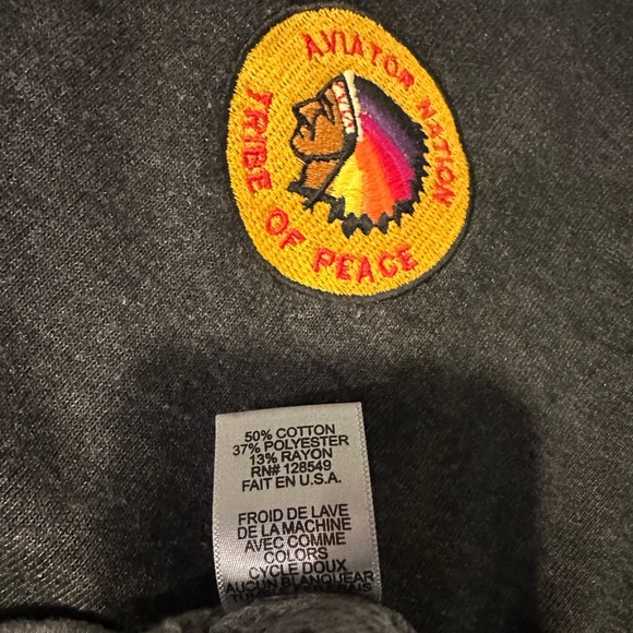 EUC Aviator Nation unisex crewneck with a “Tribe of Peace” patch on ombré front - Picture 13 of 16